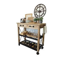 Kuchyňský stolek na kolečkách z mangového dřeva Orchidea Milano Industrial