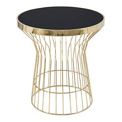 Kulatý konferenční stůl v černo-zlaté barvě Mauro Ferretti Glam, výška 63 cm