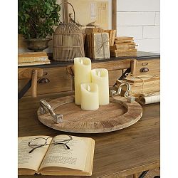 Kulatý servírovací tác z mangového dřeva Orchidea Milano, Ø 41 cm