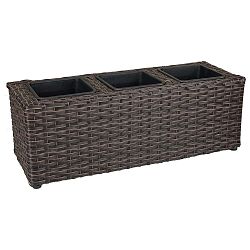 Květináč z umělého ratanu s 3 přihrádkami Myra, délka 48 cm