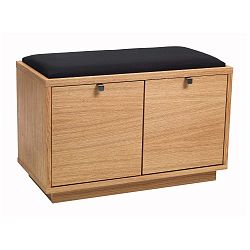 Lavice v přírodní barvě s úložným prostorem a s černým sedákem Rowico Confetti, šířka 70 cm