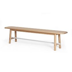 Lavice z dubového dřeva s bílou příčkou HARTÔ Hector