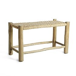 Lavice z teakového dřeva s výpletem ze syntetického ratanu Simla Viro