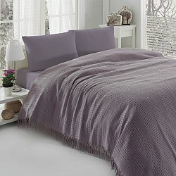 Lehký přehoz přes jednolůžko Pique Purple, 180 x 240 cm