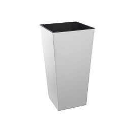 Lesklý bílý květináč vhodný i do exteriéru Gardenico Elise, výška 26 cm