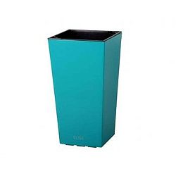 Lesklý tyrkysový květináč vhodný i do exteriéru Gardenico Elise, výška 36 cm