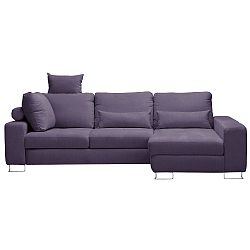 Levadnulově fialová rohová rozkládací pohovka Windsor & Co Sofas, pravý roh Alpha