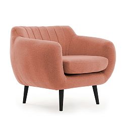 Lososové rozkládací křeslo s černými nohami Vivonita Kennet