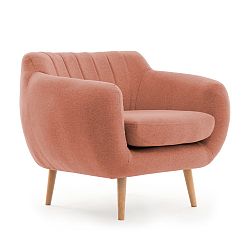 Lososové rozkládací křeslo se světlými nohami Vivonita Kennet