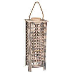 Lucerna z platanového dřeva J-Line Natural, výška 51 cm