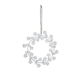 Malá bílá závěsná dekorace s motivem věnečku Ego Dekor Věneček, ø 20 cm