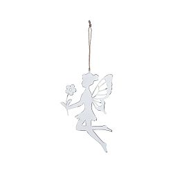 Malá kovová závěsná dekorace s motivem víly Ego Dekor, 11 x 19 cm