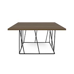 Malý konferenční stolek s deskou v dekoru ořechu a černýma nohama TemaHome Helix