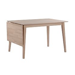 Matně lakovaný  sklápěcí dubový jídelní stůl Folke Mimi, délka 120-165 cm