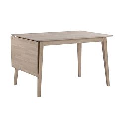 Matně lakovaný sklápěcí dubový jídelní stůl Rowico Mimi, délka 120-165 cm