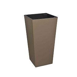 Matný šedohnědý květináč vhodný i do exteriéru Gardenico Elise, výška 36 cm