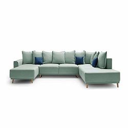 Mátově zelená rozkládací pohovka do