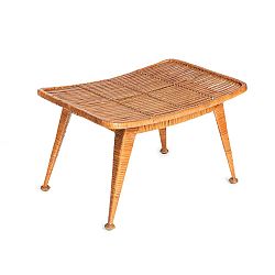 Medově hnědá podnožka s výpletem z ratanu Simla Ratan