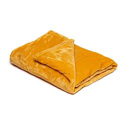 Medově žlutá mikroplyšová deka My House, 150 x 200 cm