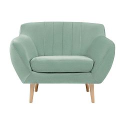 Mentolově zelené sametové křeslo Mazzini Sofas Sardaigne