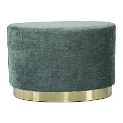 Mentolově zelený puf s podstavcem ve zlaté barvě Mauro Ferretti Ovale