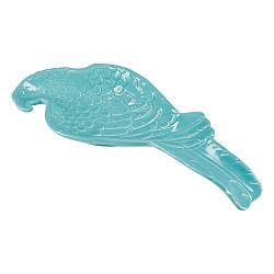 Mentolově zelený talířek ve tvaru papouška Miss Étoile, 24,3 x 9,4 cm