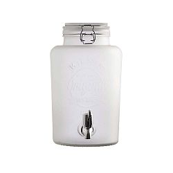 Mléčně bílý skleněný nápojový automat s kohoutkem Kilner, 5 l