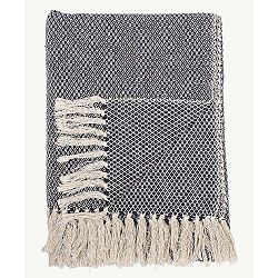 Modrá bavlněná deka Bloomingville Throw, 130 x 160 cm