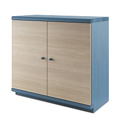 Modrá dvoudveřová komoda z masivního dubového dřeva JELÍNEK Amanta