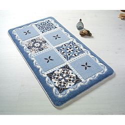 Modrá koupelnová předložka Confetti Bathmats Ceramic, 80 x 140 cm