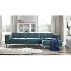 Modrá pohovka s lenoškou a podnožkou Bobochic Paris Luna, pravý roh