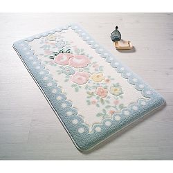 Modrá předložka do koupelny Confetti Bathmats Serenity, 80 x 140 cm