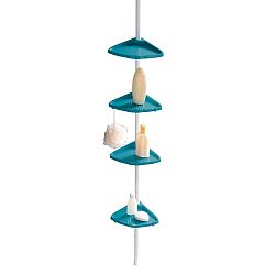 Modrá teleskopická nástěnná polička do koupelny Wenko Compact