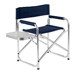 Modrá zahradní skládací židle s poličkou Premier Housewares Hanna