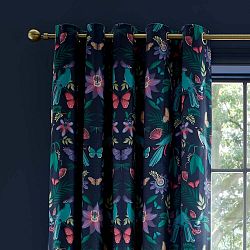 Modré závěsy v sadě 2 ks 168x183 cm Mya Tropical Floral – Catherine Lansfield
