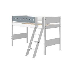 Modro-bílá dětská postel s žebříkem Flexa White, výška 143 cm