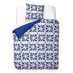 Modro-bílé povlečení z mikrovlákna DecoKing Crack, 135 x 200 cm