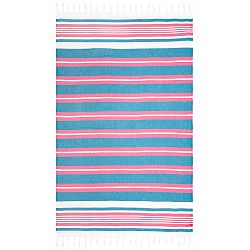 Modro-červená hammam osuška Begonville Rkyer Oil, 180 x 100 cm