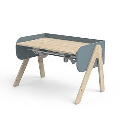 Modro-hnědý psací stůl z borovicového dřeva s nastavitelnou výškou Flexa Woody