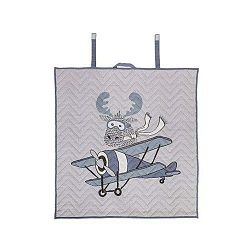 Modro-šedá bavlněná dětská deka Bloomingville Baby