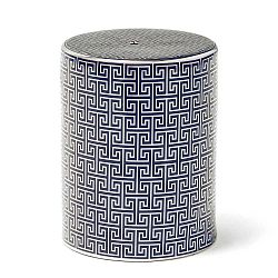 Modro-stříbrný keramický odkládací stolek Thai Natura, 33 x 43 cm