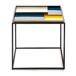 Modro-žlutý odkládací stolek s 2 tácy 360 Living Caira