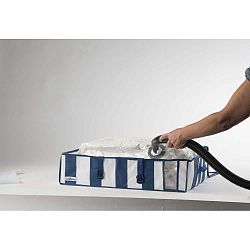 Modrobílý úložný box s vakuovým obalem Compactor Excellence, objem 145 l