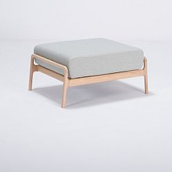 Modrošedá podnožka s konstrukcí z dubového dřeva Gazzda Fawn