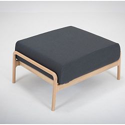 Modrošedá podnožka s konstrukcí z masivního dubového dřeva Gazzda Fawn