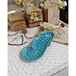 Modrý dekorativní talíř Orchidea Milano Seahorse, délka 32 cm