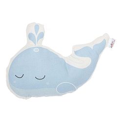 Modrý dětský polštářek s příměsí bavlny Mike & Co. NEW YORK Pillow Toy Whale, 35 x 24 cm