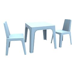 Modrý dětský zahradní set 1 stolu a 2 židliček Resol Julieta