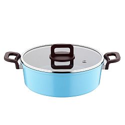 Modrý hrnec s úchyty a pokličkou Madison Lily, Ø 28 cm