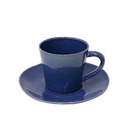 Modrý kameninový šálek na čaj s podšálkem Costa Nova Denim, 190 ml